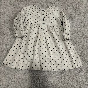Zara Kids Dress Tan with Black Polka Dots